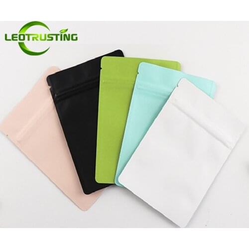 Matte Black White Aluminum Foil Zip Lock Resealable Bag Flat Heat Sealing Ground Coffee Chocolate Spice Jewelry Gift Pouches