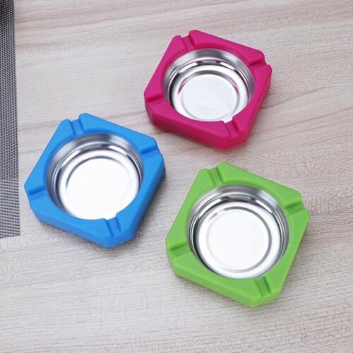 Mini Ashtrays Stainless Steel Ashtray Ash Tray Cigars Holder Box Smoke Butt Holder Office Home Decoration Smoking Accessories
