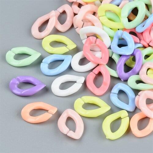 50/100PC Colorful Flat Twist Oval Open Ring Beads Connector link Chain for Jewelry Making Components Bag Strap DIY Plastic Chain