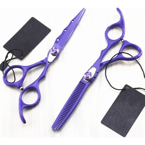 Professional japan steel 6 '' Purple hair scissors cutting barber makas scissor haircut thinning shears hairdressing scissors
