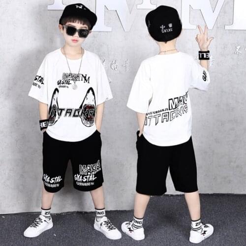Boys Clothing Sets Summer 2020 Cotton Teenage Kids Boys Suit For 4 6 8 10 12 14 Years Children Short Sleeve Shirt Shorts Set