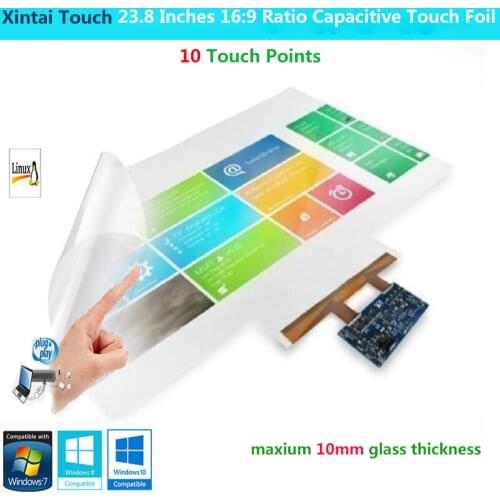 Xintai Touch 23.6 Inches 16:9 Ratio 10 Touch Points Interactive Capacitive Multi Touch Foil Film Plug & Play