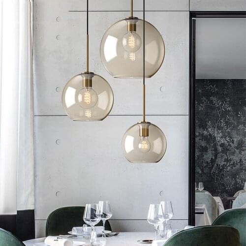 Modern Glass Pendant Lights Lamp Iron Pendant Lighting Living Room Dining Room Bedside Bedroom Loft Hanging Lamp Lighting