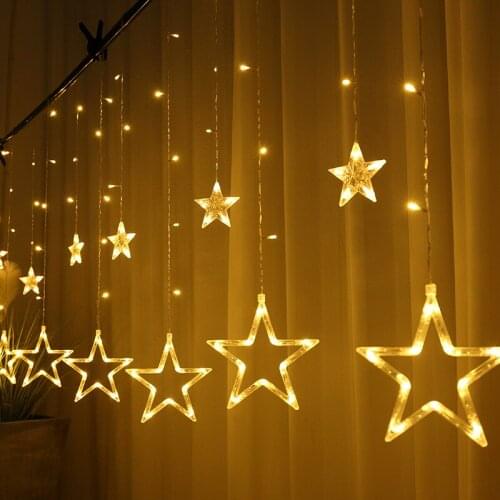 Led five-pointed star curtain lights balcony bedroom room decoration night light lights flashing lights string lights stars