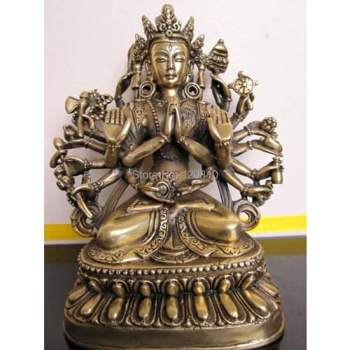 Tibetan Buddhist bronze Ushnishavijaja buddha statue