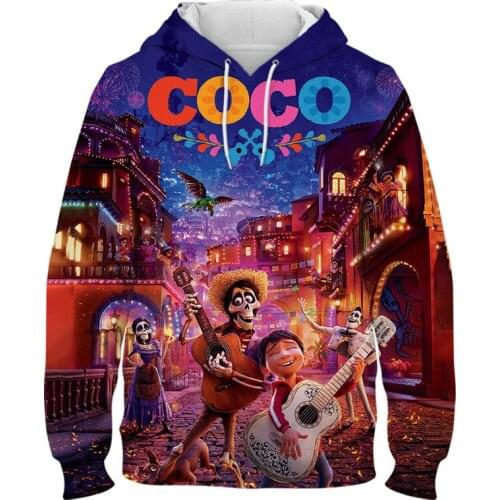 Coco Disney Movie 3D Print Mens Hoodies Spring Cartoon Anime Sweatshirt For Women Spring Streetwear Boy Girl Kids Tracksuit