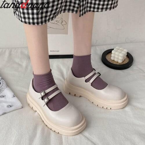 Lolita Shoes beige Black Japanese Style Mary Jane Shoes Vintage Soft Girls High Heels Waterproof Platform Womens shoes