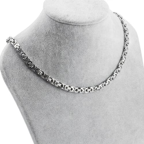 Byzantine Emperor Chains Necklace Punk 316L Stainless Steel For Mens Jewelry Handmade Necklaces 6.5mm Silver Color Jewelry Gifts