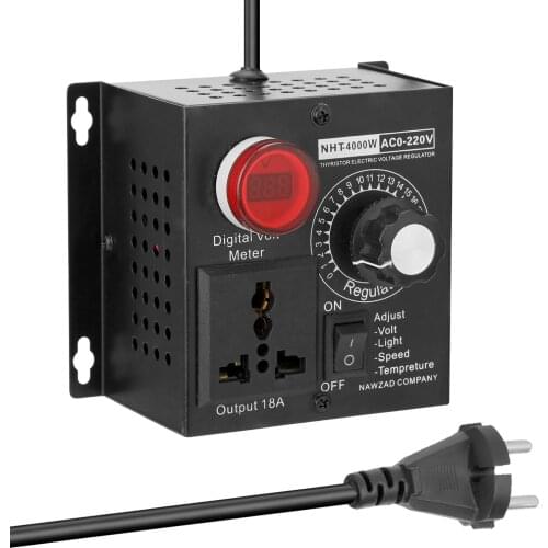 4000W High Power Silicon Electronics Voltage Regulator Machinery Electric Variable Speed Controller AC 0V-220V