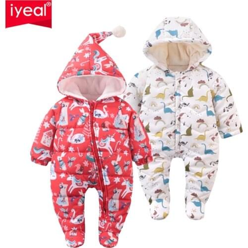 IYEAL Winter Newborn Baby Clothes Rompers For Baby Girls Boys Jumpsuit Children Overalls For Baby Kids Costume Infant Clothing