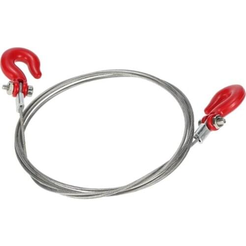 1: 10 RC Crawler Accessories Metal Trailer Wire Rope Tow Rope with Hooks for RC Car 1/10 D90 Axial SCX10 Truck RC Car Parts