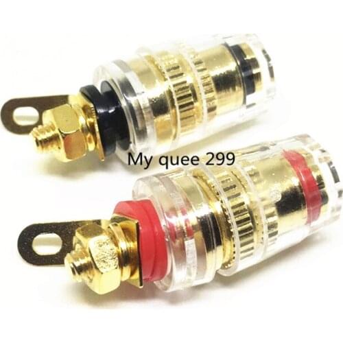10PCS High Quality 4mm Thread Medium Amplifier Speaker Spade Terminal Binding Post Banana Plug Socket Connector 32MM