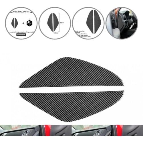 Sturdy 2Pcs Universal Carbon Fiber Door Anti-collision Cushion Trim Sticker Colorfast Panel Decor Sticker UV-proof