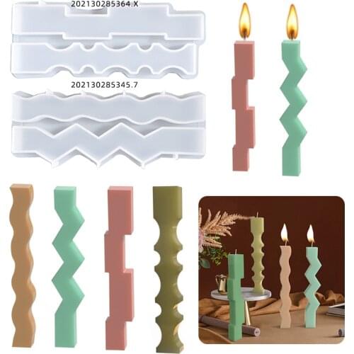 2 In 1 Speical Shaped Strip Candle Silicone Mould European Simple Candle Molds Christmas Home Decoration Candle Moulds