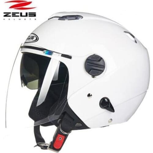 2018 New Taiwan ZEUS 202FB Half face Motorcycle Helmets Daul lens Half cover electric Motorbike sunscreen safety helmet Casque