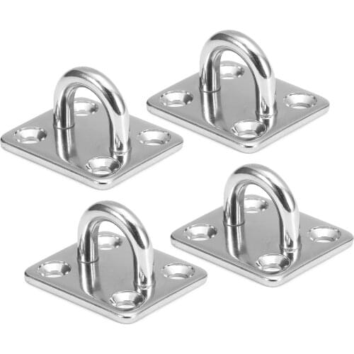 4pcs Pad Eye Plates Marine Hardware Multifunctional Wall Mount Hook Loops Climbing Accessories Camping Equipment