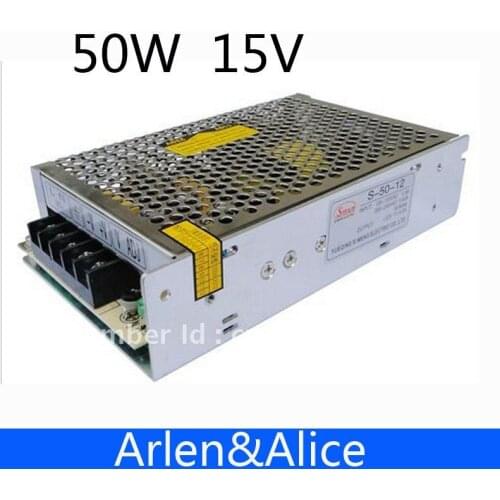50W 15V 3.4A Single Output Switching power supply for LED Strip light
