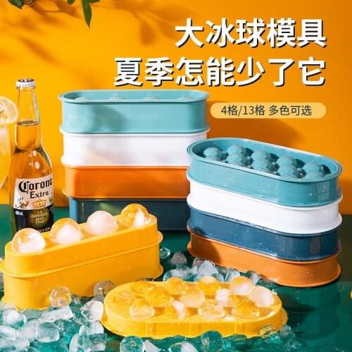Free Shipping Cocktail Whiskey Ice Ball Maker Tray 4 Large Silicone Ice Molds DIY Round Mould Kitchen Bar Accessories Supplies
