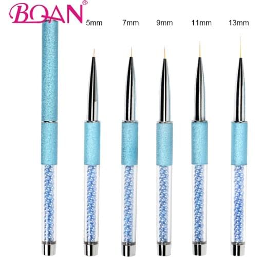 BQAN 5/7/9/11/13mm Rhinestone Nail Liner Brush Powder Carving Painting Flower Design Stripes Lines Manicure Tool DIY Pen