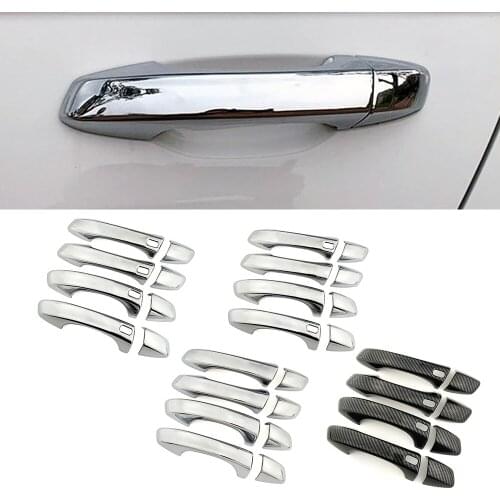 For Volkswagen VW T-ROC Atlas Teramont 2017-2021 Door Handle Cover Carbon Fiber Color Modify Chrome Trim Protection Sticker