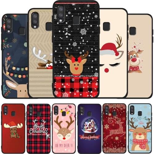 Cartoon Merry Christmas Black Phone Case For Samsung Galaxy A71 A51 A41 A31 A20E A10 A20 A40 A50 A70 M30S M20 A7 A8 A9 2018