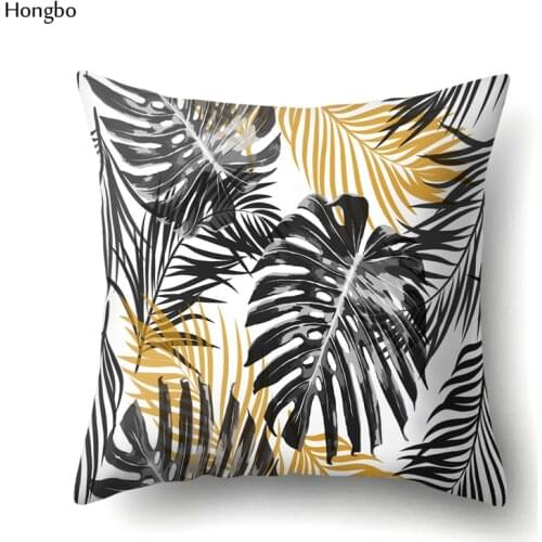 Hongbo Black and White Pillow Case Bed Home Pillow Case Leaves Printing Pillowcases For Home Tropical Rain Forest Green Leaves