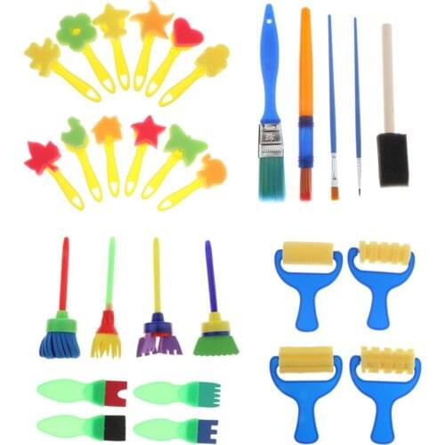 Kids Art Paint Sponge Brushes Set Children Early Developmental Fun Toys Gift