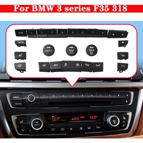 For BMW 3 serie F35 Car Air conditioner Heater Switch button Audio CD Digital Seat heating switch Knob cover Keycaps Trim