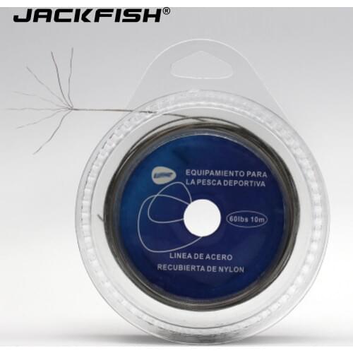JACKFISH 7 Strand Braided Stainless Steel Fishing Line 10LB -120LB Super Strong 10M Fishing Steel Wire for Sea Fishing Lead Line