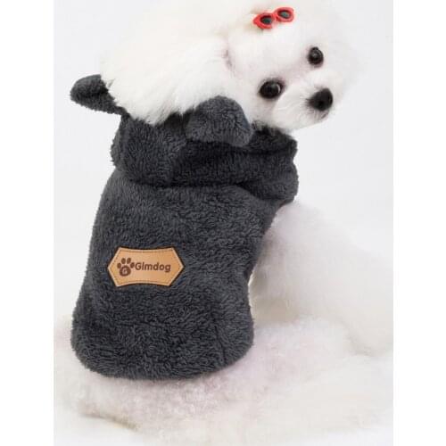 Fleece Dog Clothes Winter Warm Pet Clothing Puppy Cat Sweater Jacket Coat Fashion Soft Small Dogs Chihuahua Hoodies Costume