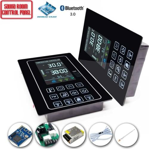 4.5KW 30A Infrared Heater Sauna Thermostat for Sauna Accessories Music Bluetooth Controller Lamp, Fan, AUX Switch