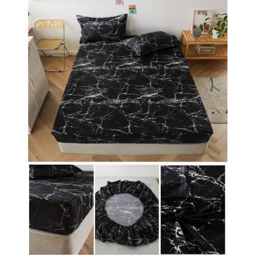 3pcs Bedding Linens King Size Heart-shaped Pattern Fitted Sheet Set For Double Bed sabanas Mattress Cover With Elastic