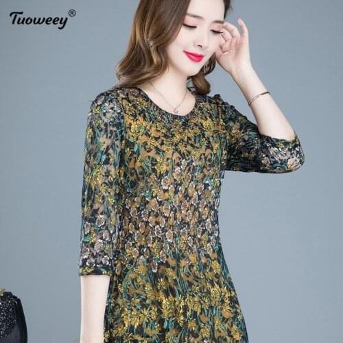 Korean Style 5XL Vintage lace Blouse Women Black Blusas Mujer De Moda 2021 autumn Plus Size Tunic Tops flower Long Shirts