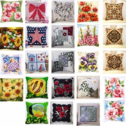 Animals 7 style Cross Stitch Pillow Mat DIY Craft Tapestry Pillow 42CM by 42CM Needlework Crocheting Cushion Embroidery
