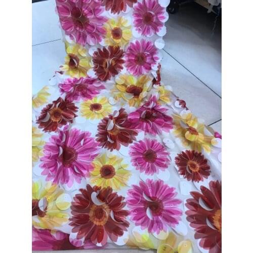 Pretty flower Nigerian french lace fabric SYJ-928812 Embroidered lace fabric for bridal dress