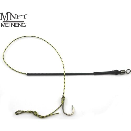 MNFT 2Set/Pack Hand Made Carp Fishing Braid Rigs Leader Size 7# 8# 9# 10# 11# 12# Hair Rig Barbed Carp Hook Link Swivels
