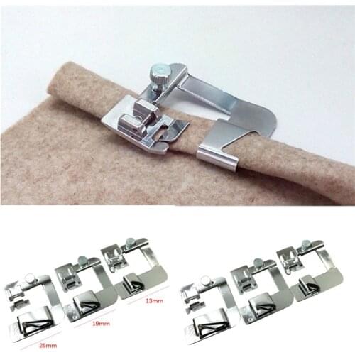3 Sizes Multi-functional Domestic Sewing Machine Foot Presser Rolled Hem Feet Selvage Crimping Presser Household Sewing Machine
