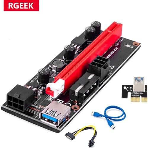 New 009 PCIE Riser 1x 4x 8x 16x Extend PCI-E 009S Riser for Video Card USB 3.0 Dual 6Pin Adapter Card SATA 15Pin Mining Farm Use