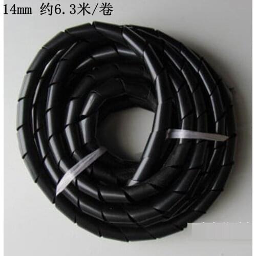 PE material black Wiring Accessories Cable Sleeves diameter 14mm about 6.3 meters/roll