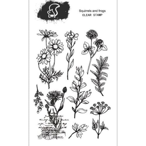 Blooming chrysanthemums transparent silicone clear stamp for scrapbooking DIY craft decoration soft stamp background base