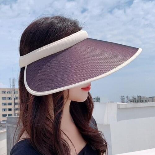 Summer Sun Hat Unisex Breathable Empty Top Visor Hat UV Protection Outdoor Hiking Hat Men Women Big Wide Brim Fishing Caps