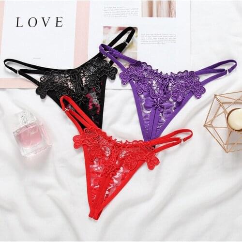 Fashion Women Sexy Lingerie erotic sexy panties open crotch porn transparent lace underwear Crotchless underpants G-string