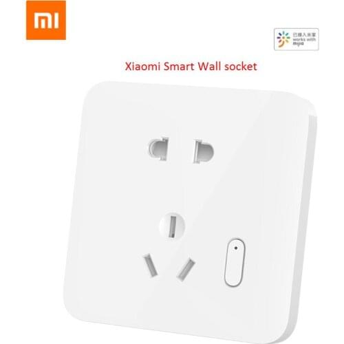 Xiaomi mi mijia Smart Wall Socket Wireless Smart Plug 10A 250V Xiaoai Voice Control Power Statistics OTA Upgrade for Mijia APP