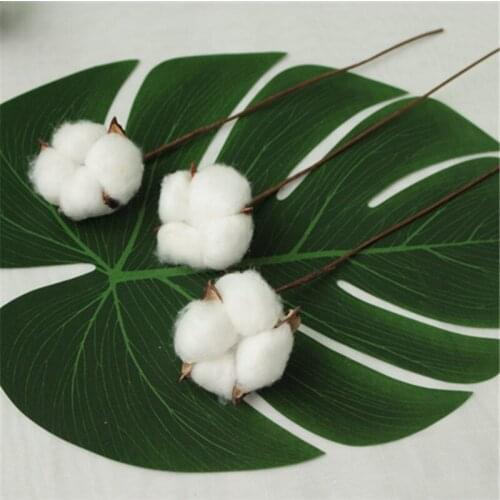 30CM Artificial Single-headed Kapok Branch Natural Dried Flower Branch Cotton Garland Christmas Supplies Immortal Flower