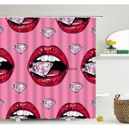 Waterproof Shower Curtain Love woman Printed Bath Curtain Polyester Fabric Rose romance Home Bath Decor Curtains With 12 Hooks