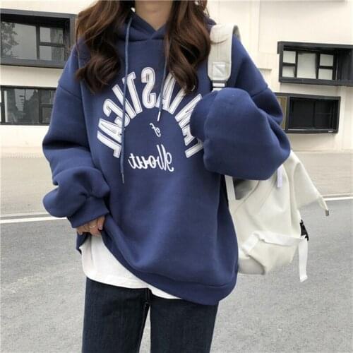 Autumn Winter Sweatshirt Oversized Hoodie Gothic Harajuku Streetwear Chic Letter Print Hoodies Women Long Sleeve Hoody Jumper