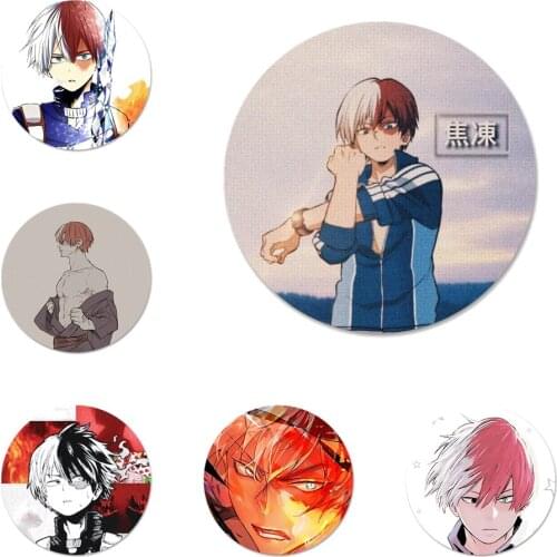 Shoto Todoroki Icons Pins Badge Decoration Brooches Metal Badges For Backpack Decoration 58mm
