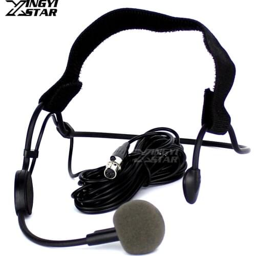 10PCS/LOT WH20TQG Mini XLR 4 Pin TA4F Headset Headworn Microphone Dynamic Mic For SHURE Wireless Beltpack Transmitter PGX4 SLX1