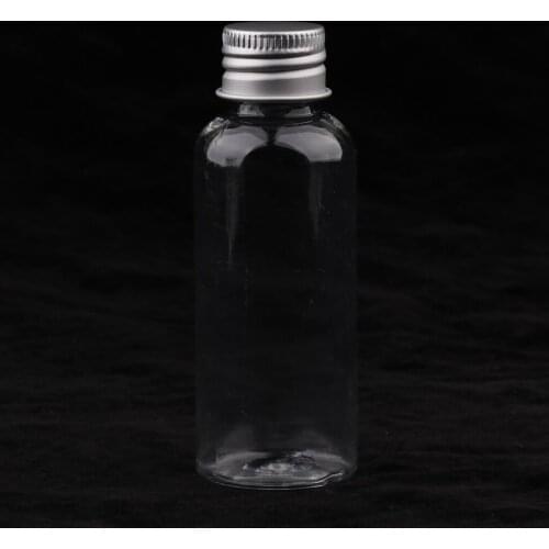 10 Pieces 50ml Plastic Bottle Liquid Sampling Vials Aluminum Cap Refillable