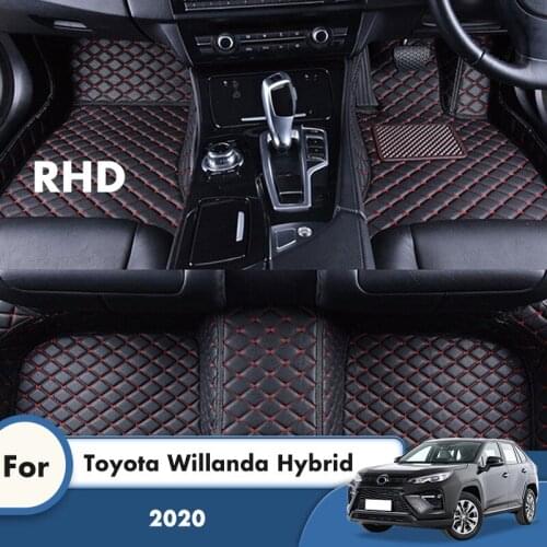 RHD Car Floor Mats For Toyota Willanda Hybrid 2020 Waterproof Leather Carpet Custom Styling Foot Pads Car Accessories Interior